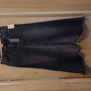 Denim skirt maxi size 31, with spandex, blue denim wash.
